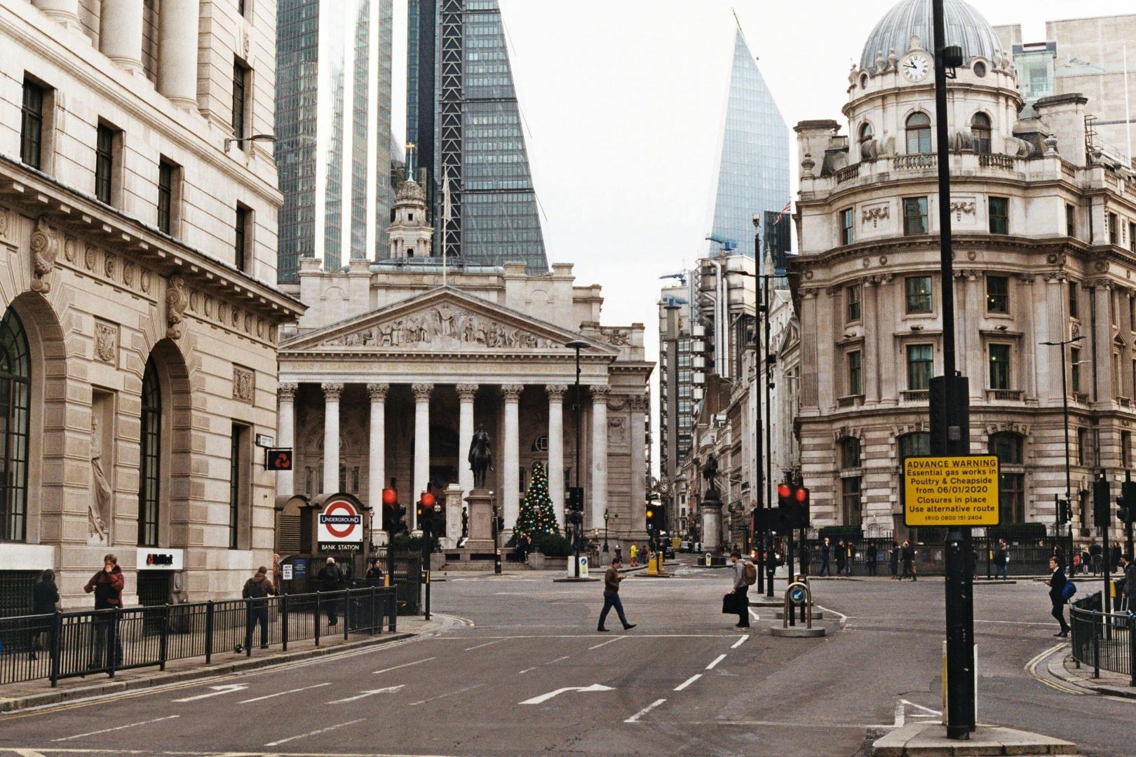 The Bank of England and buildings and roads around it